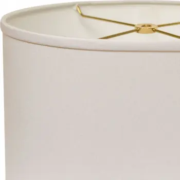14" White Throwback Oval No Slub Lampshade