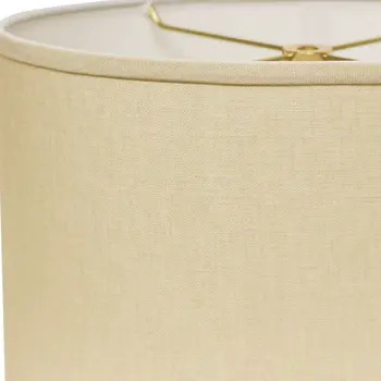 14" Parchment Biege Throwback Oval Linen Lampshade
