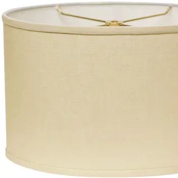 14" Parchment Biege Throwback Oval Linen Lampshade
