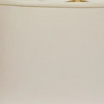 14" White Throwback Oval Linen Lampshade