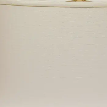 14" White Throwback Oval Linen Lampshade