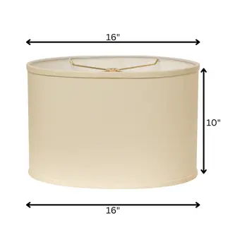 16" Ivory Throwback Oval No Slub Lampshade