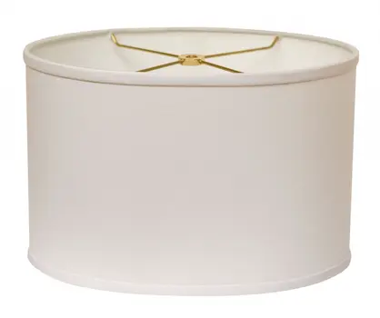 16" White Throwback Oval No Slub Lampshade