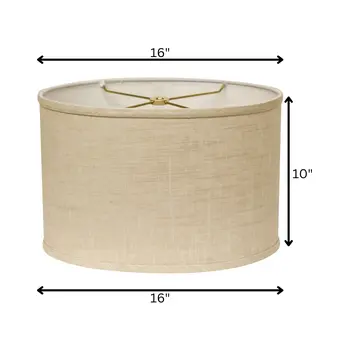 16" Light Wheat Throwback Oval Linen Lampshade