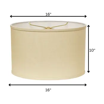 16" Parchment Biege Throwback Oval Linen Lampshade