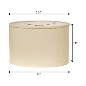 18" Ivory Throwback Oval No Slub Lampshade