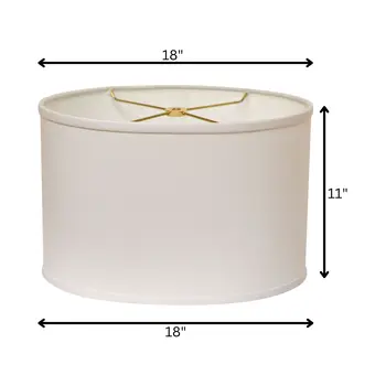 18" White Throwback Oval No Slub Lampshade
