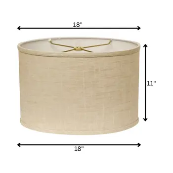 18" Light Wheat Throwback Oval Linen Lampshade