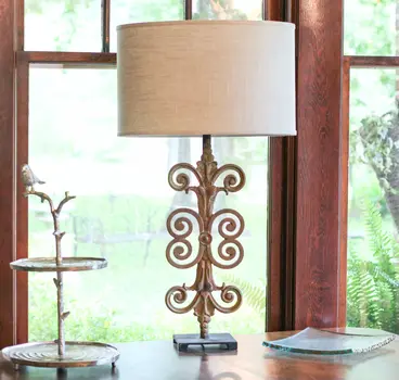 18" Light Wheat Throwback Oval Linen Lampshade