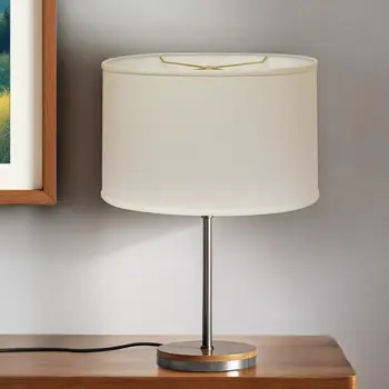 18" White Throwback Oval Linen Lampshade
