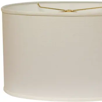 18" White Throwback Oval Linen Lampshade