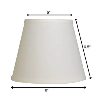 8" White Hardback Empire Linen Lampshade