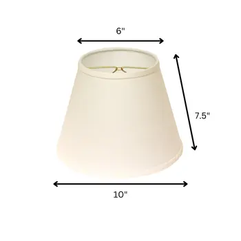 10" White Hardback Empire Linen Lampshade