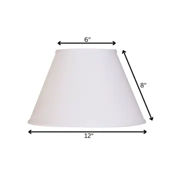 12" White Premium Empire Slanted No Slub Lampshade