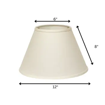 12" White Premium Empire Slanted Linen Lampshade