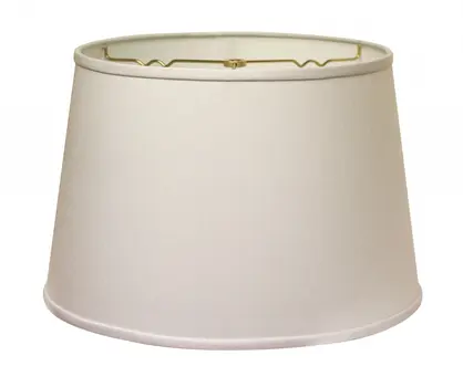 14" White Rounded Empire Slanted No Slub Lampshade