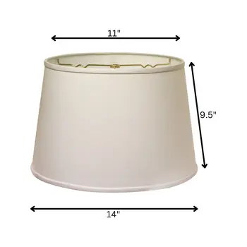 14" White Rounded Empire Slanted No Slub Lampshade