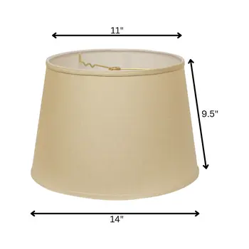 14" Parchment Biege Rounded Empire Slanted Linen Lampshade
