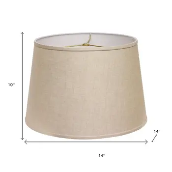 14" Dark Wheat Rounded Empire Slanted Linen Lampshade