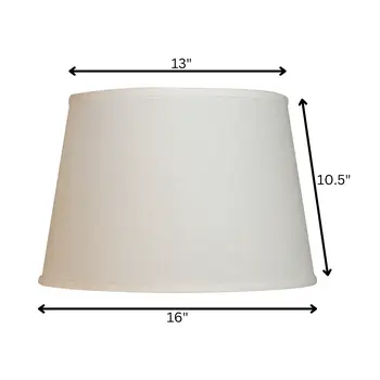 16" White Rounded Empire Slanted Linen Lampshade