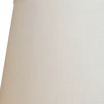 16" White Rounded Empire Slanted Linen Lampshade