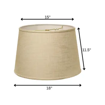 18" Light Wheat Rounded Empire Slanted Linen Lampshade