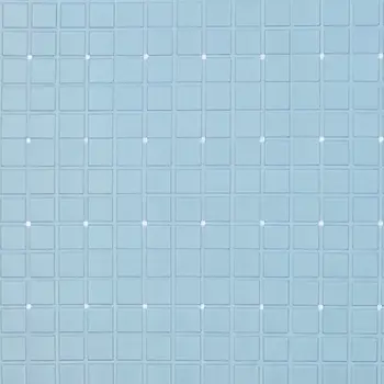 40" Light Blue Geometric Tiles Non Slip Bathtub Mat