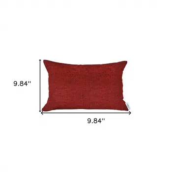 12" X 20" Red Lumbar Throw Pillow Cover