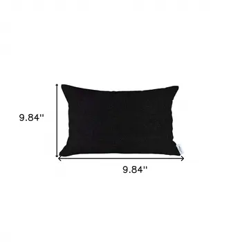 12" X 20" Black Lumbar Throw Pillow Cover
