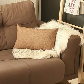 12" X 20" Brown Lumbar Throw Pillow Cover