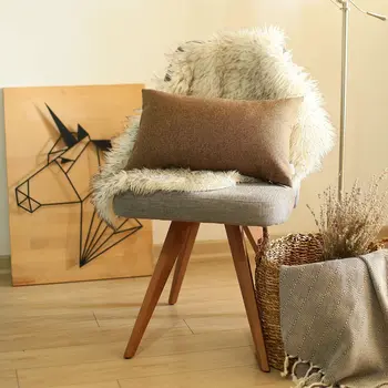 12" X 20" Brown Lumbar Throw Pillow Cover