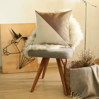 18" X 18" Ivory And Brown Geometric Zippered Handmade Polyester Throw Pillow Cover