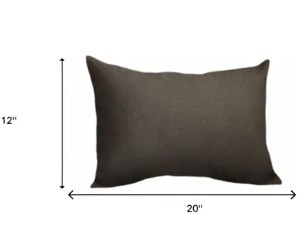 Set of Two 12" X 20" Black Fabric Lumbar Throw Pillows