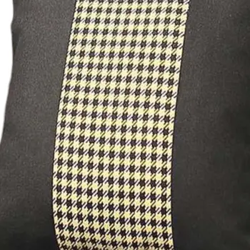 Set of Two 18" Black and Yellow Houndstooth Fabric Throw Pillows