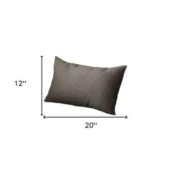 Set of Four 12" X 20" Black Fabric Lumbar Throw Pillows