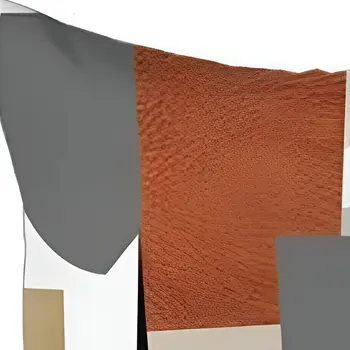 Set of Four 18" Ivory Gray And Orange Abstract Fabric Throw Pillows