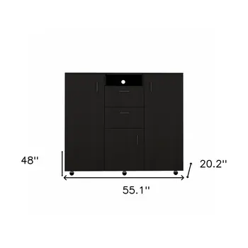 55" Black Two Drawer Dresser