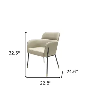 Gray and Black Upholstered Faux Leather Slat Back Dining Arm Chair