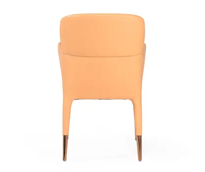 Peach Upholstered Fabric Dining Arm Chair