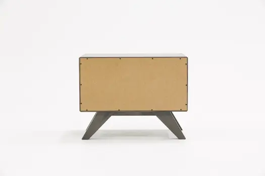 18" Solid Wood and Wood Two Drawer Nightstand