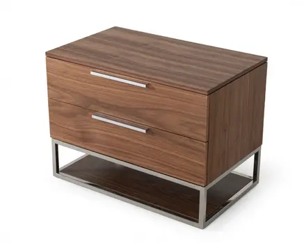 22" Wood Two Drawer Nightstand