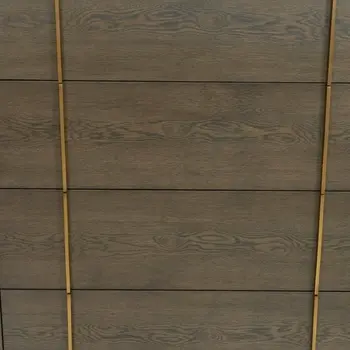 39" Dark Brown and gold Solid Wood Four Drawer Dresser