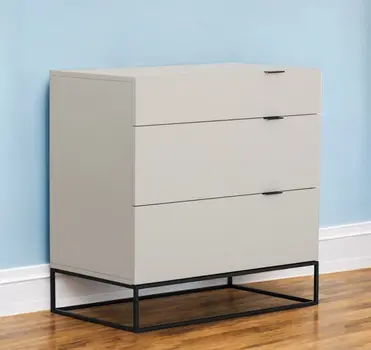 32" Grey Manufactured Wood Three Drawer Chest