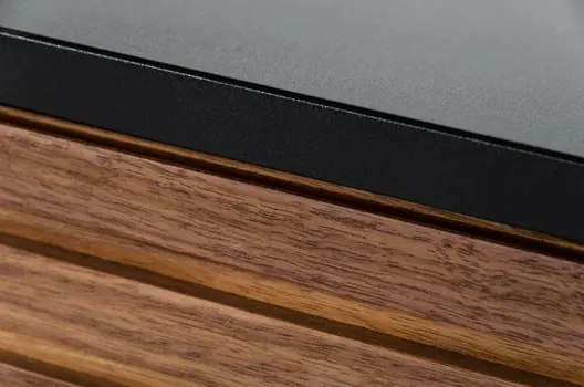 63" Walnut And Gray Wood Open And Enclosed Storage TV Stand