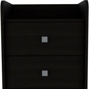 22" Wood Two Drawer Nightstand