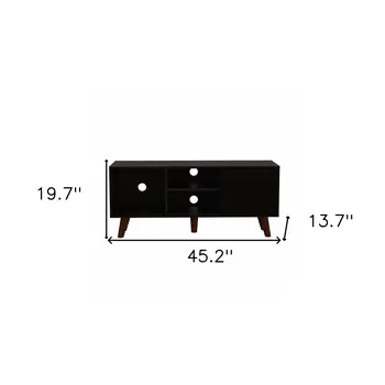 45" Black Open Shelving TV Stand