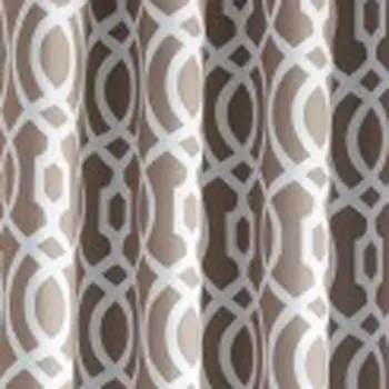 84" Taupe Trellis Black Out Window Curtain Panel