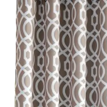 84" Taupe Trellis Black Out Window Curtain Panel