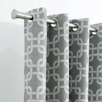 84” Silver Interlock Pattern Window Curtain Panel