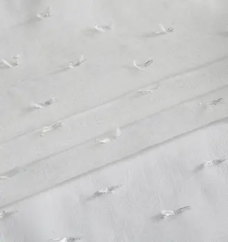 Set of Two 96" White Sprinkled Embellishment Window Curtain Panels